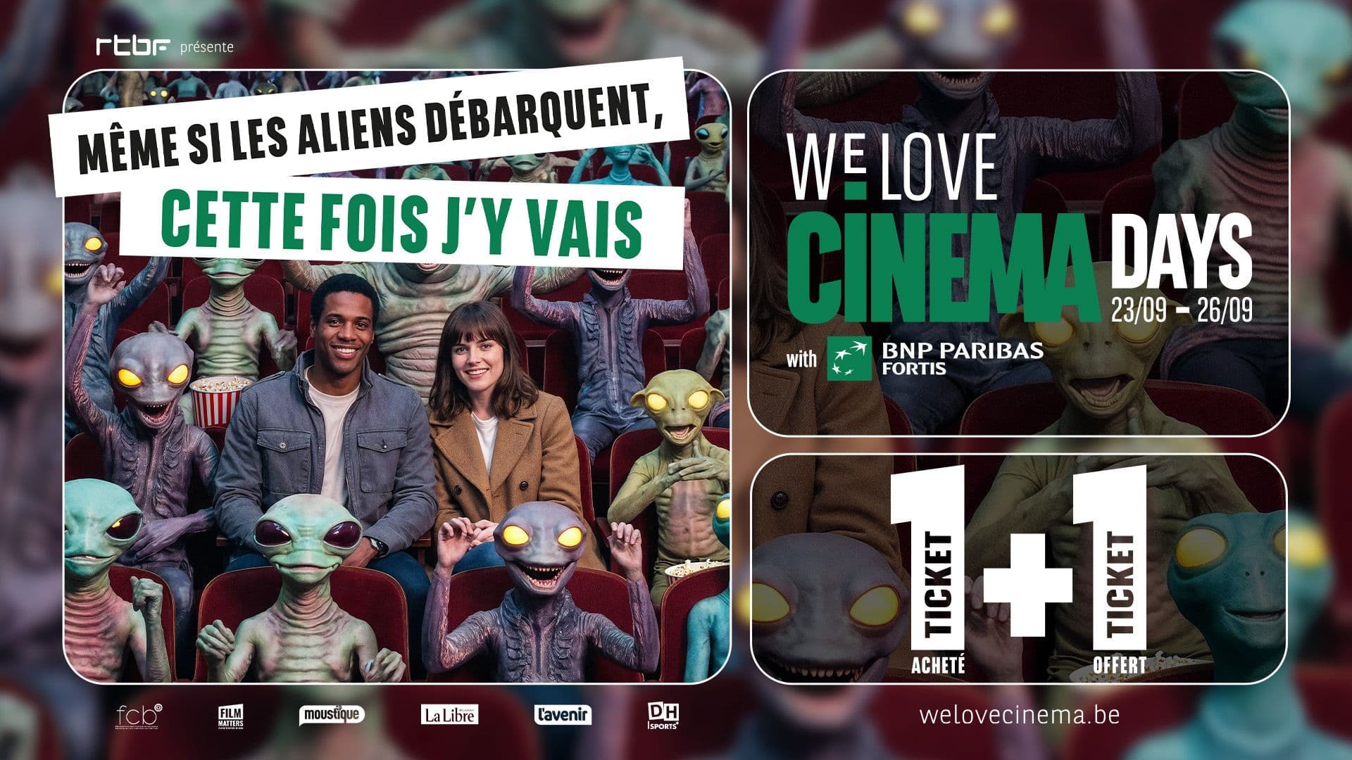 Vos entrées pour un film dans un cinéma participant lors des We Love Cinema Days