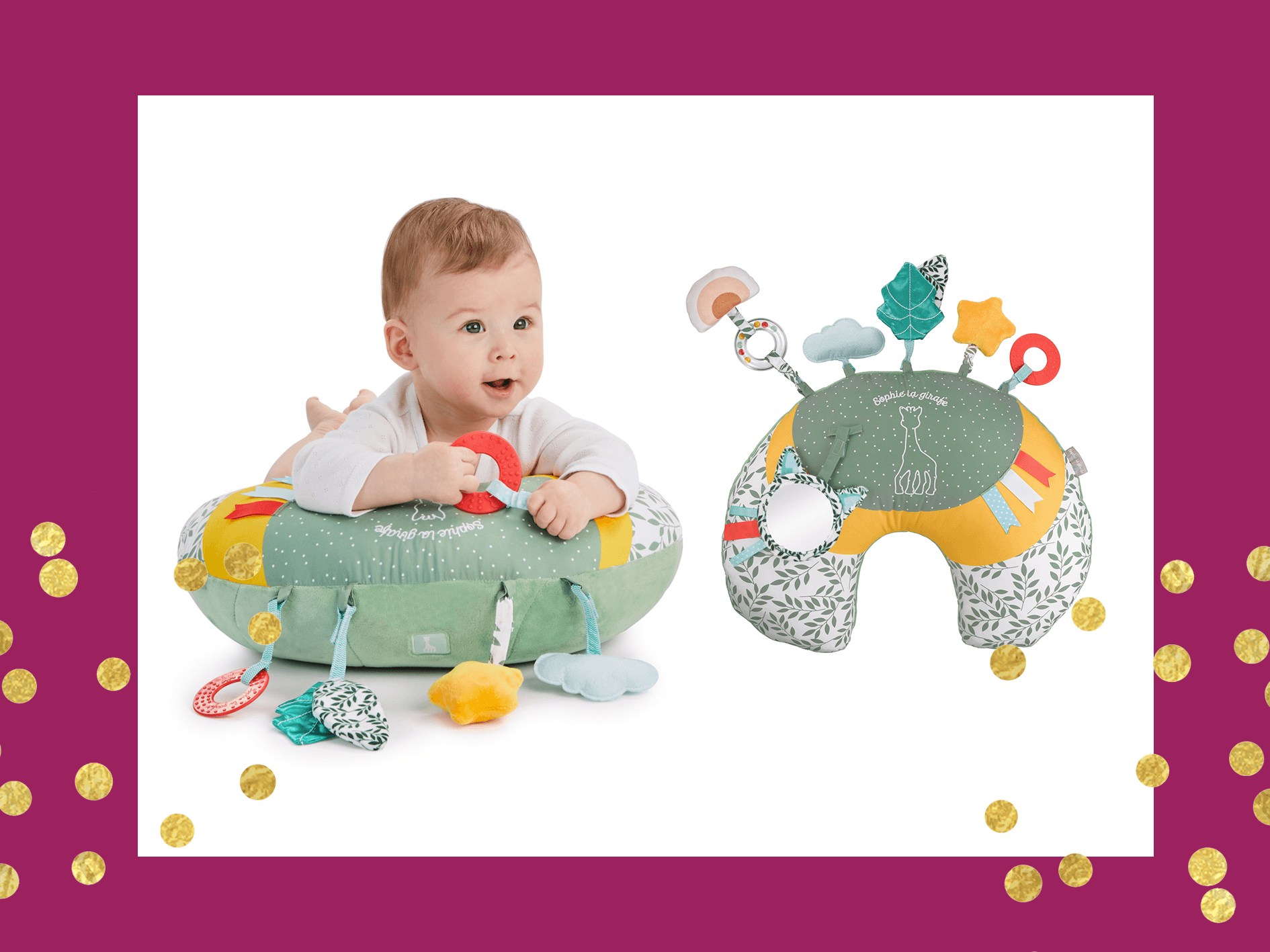 WIN: 3x een Sophie de Giraf Cosy Play Speelkussen t.w.v. € 39,99