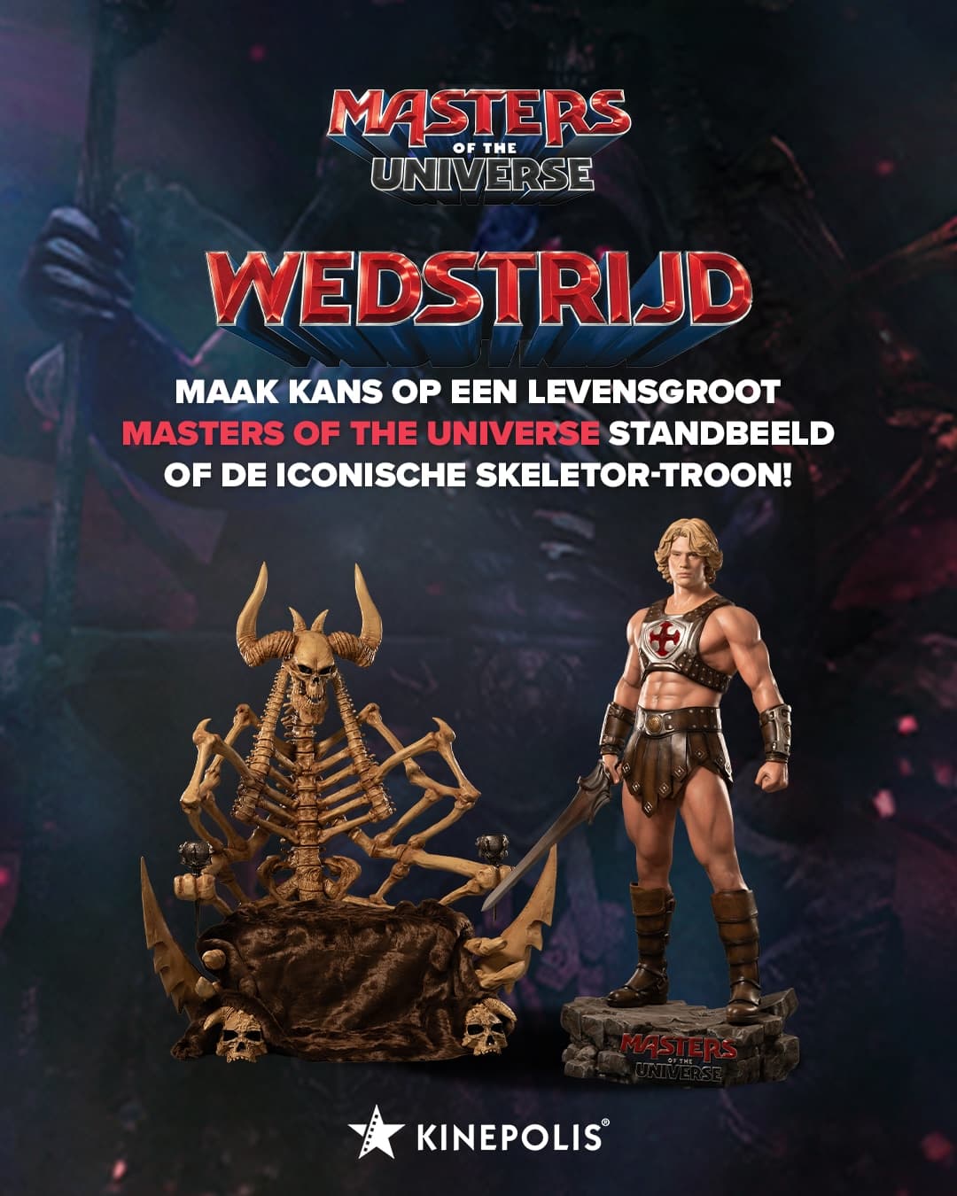 Maak kans op een levensgroot Masters of the Universe-standbeeld of op de iconische Skeletor-troon!