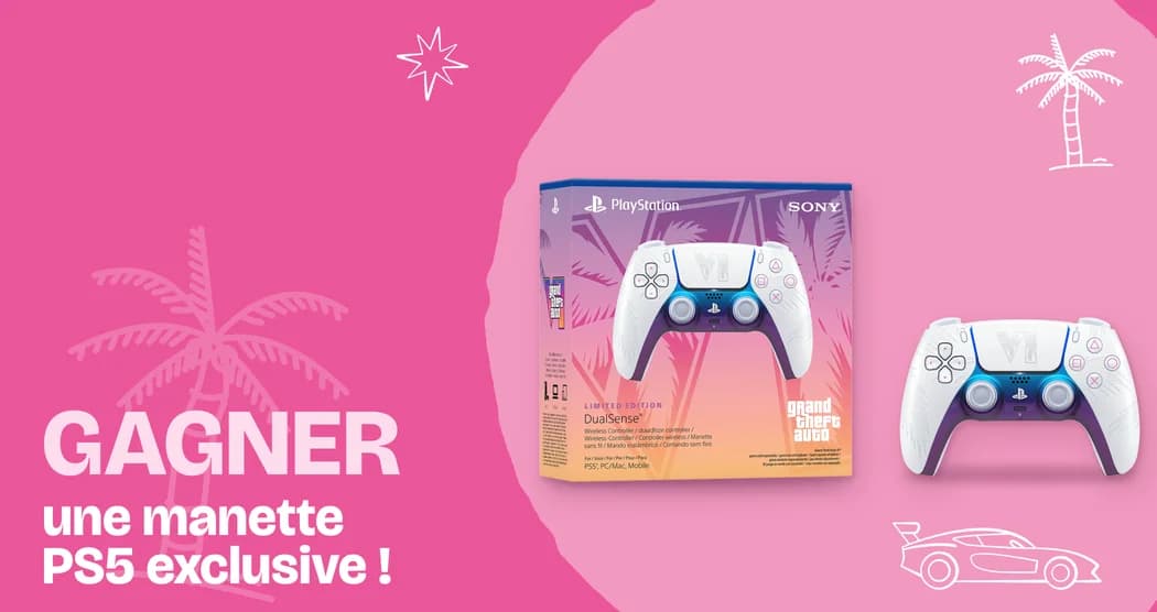 Tente ta chance de gagner une manette PS5 exclusive Grand Theft Auto VI !