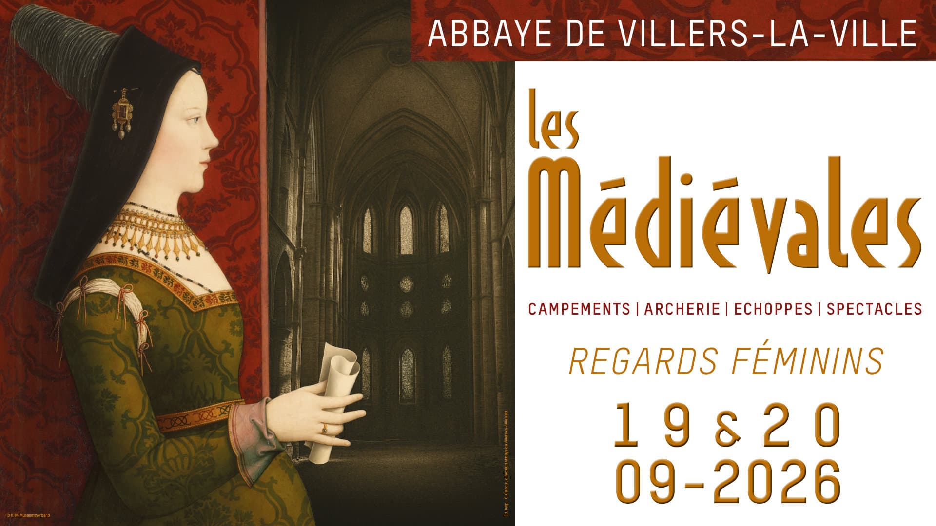 2 entrées pour « Médiévales » à l’Abbaye de Villers-la-Ville le 19/9 de 10h à 18h.