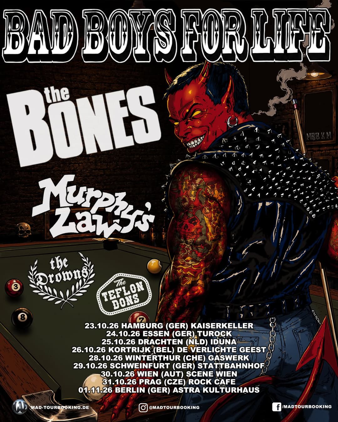 Dikke punkdag in Iduna met The Bones en Murphy's Law